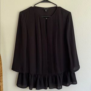 Ruffle hem peplum blouse